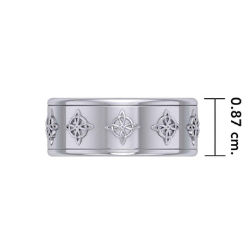 Celtic Quaternary Knot Silver Spinner Ring TR3812 - Jewelry